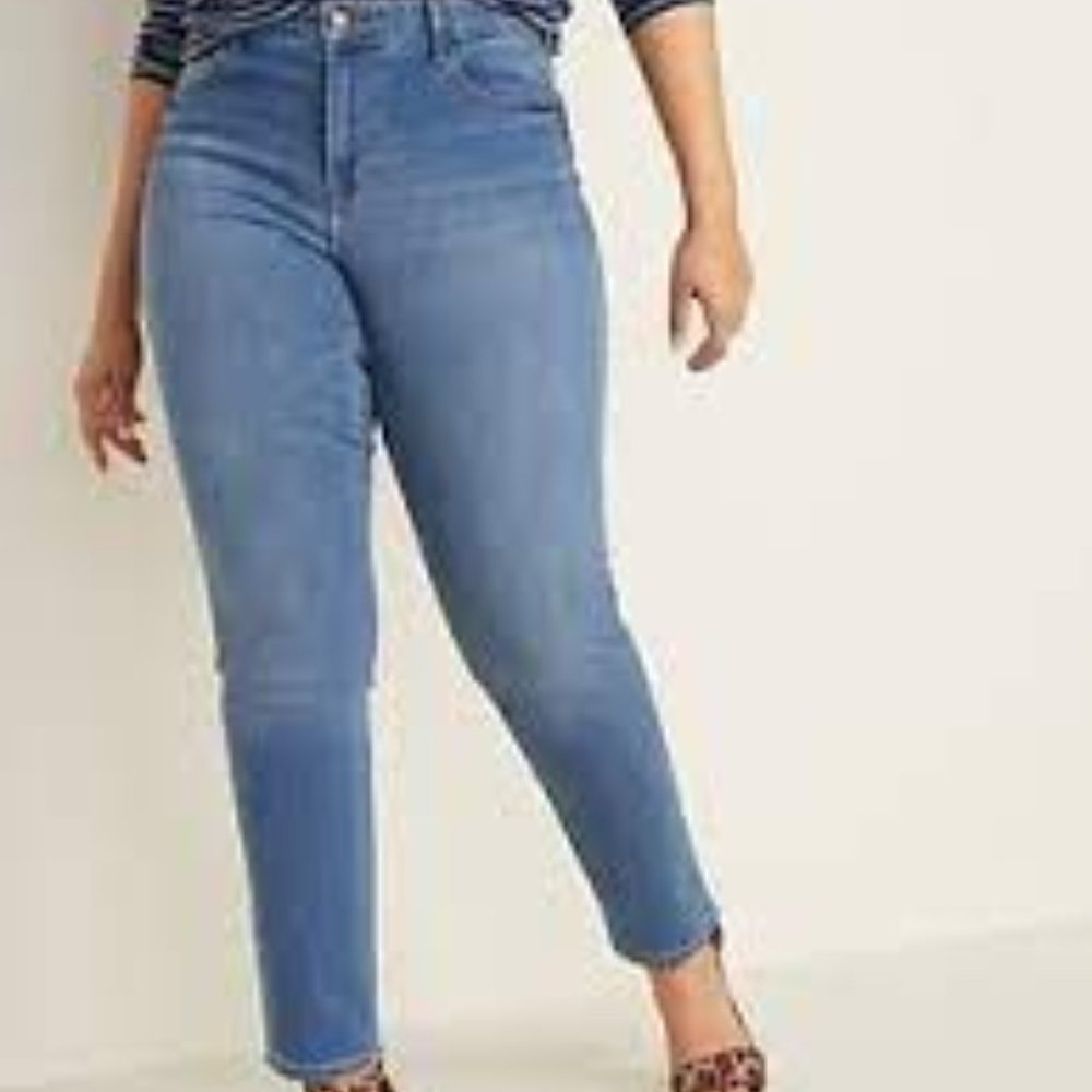 High waisted power slim straight jeans